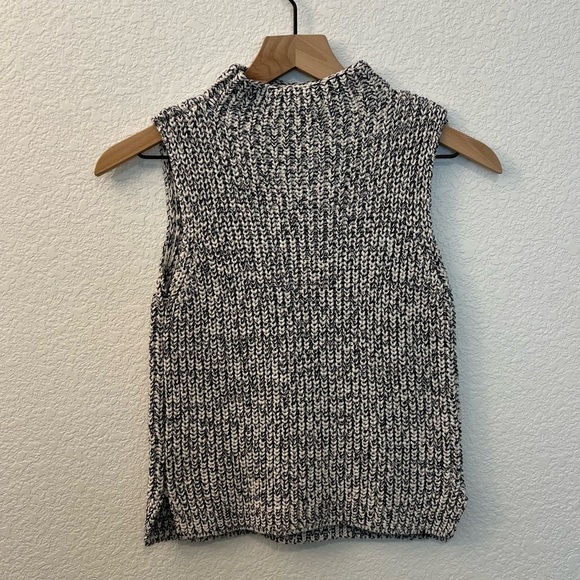 Madewell Chunky Knit Veranda Sleeveless Mock Neck Sweater- Size XXS - Picture 8 of 11